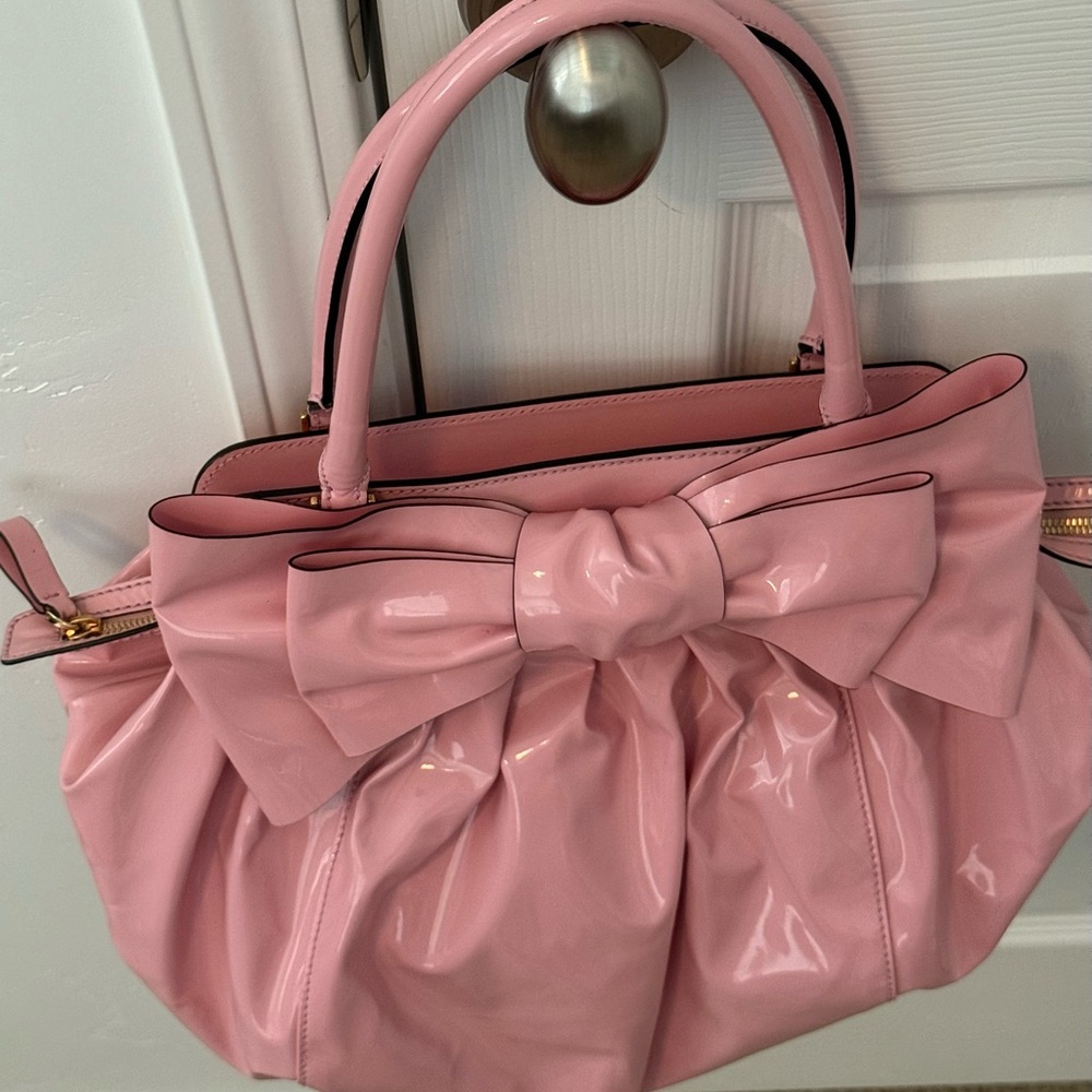Valentino Garavani Glossy Pink Bow Satchel